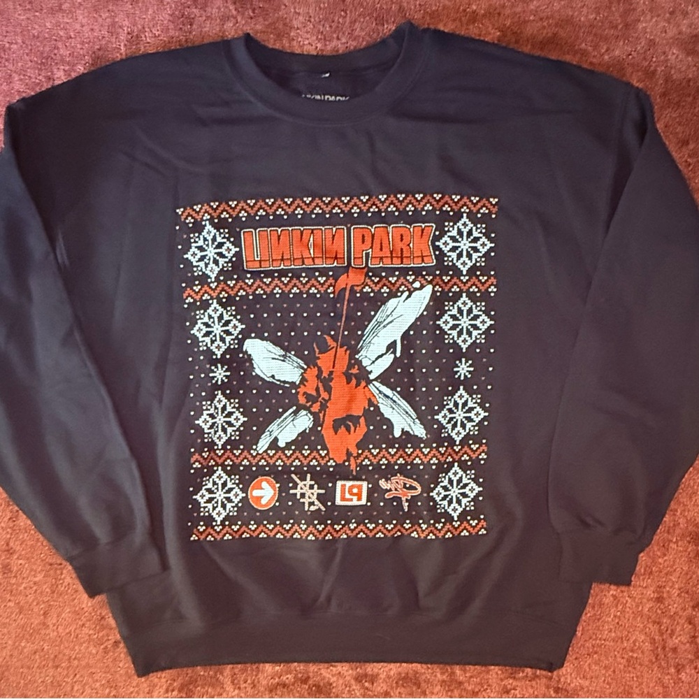 Linkin Park holiday black Crewneck Sweater  NWOT